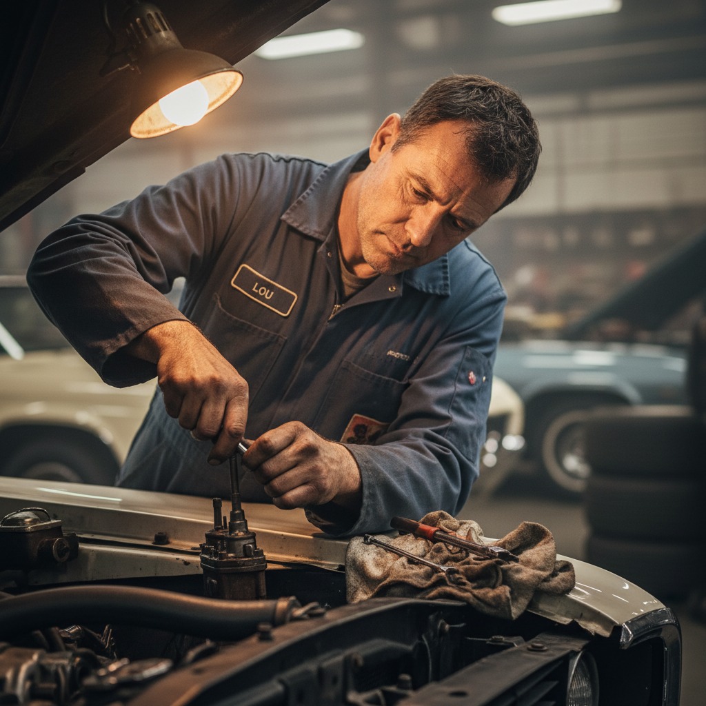 Mobile mechanic working on a car in Plympton